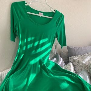 A-line green dress